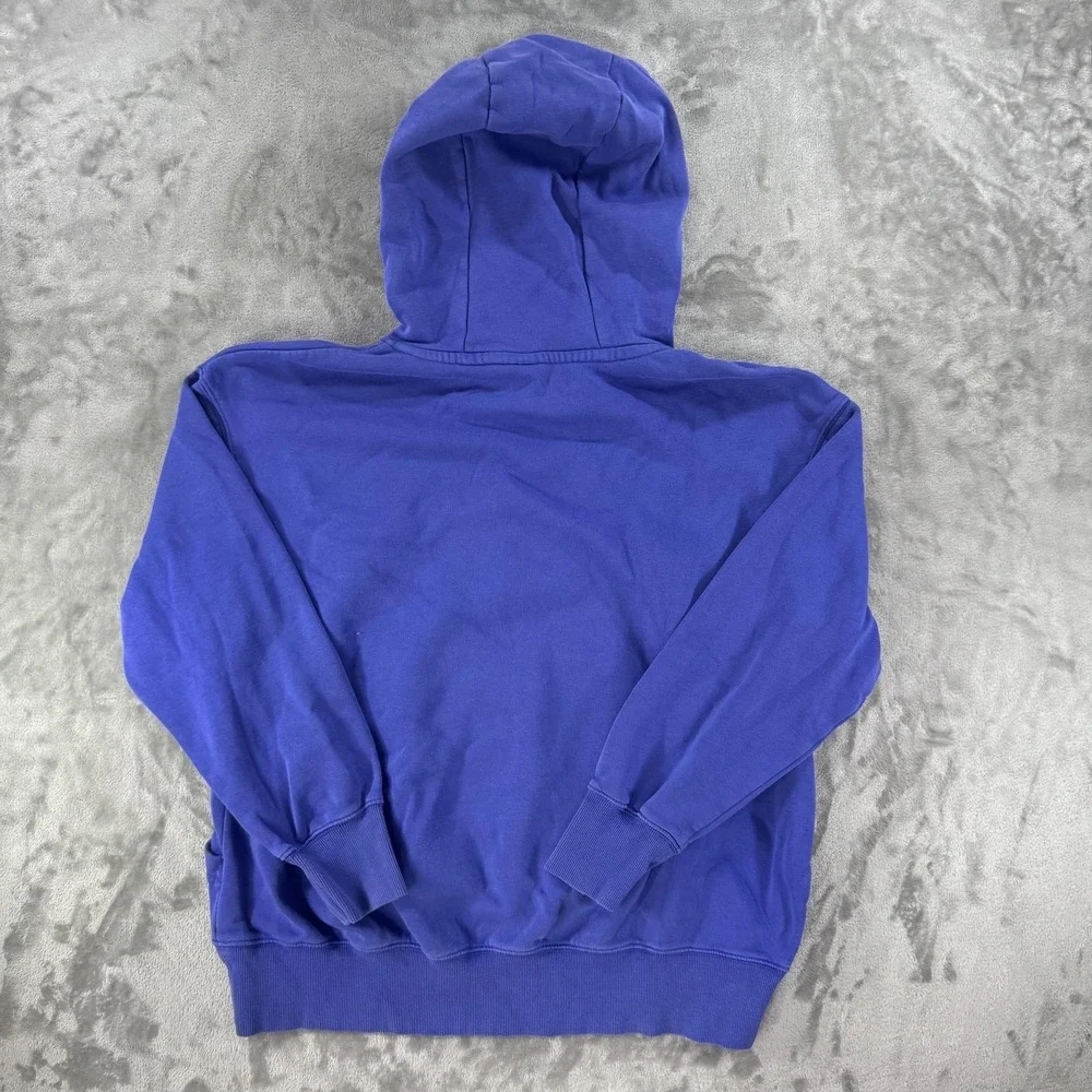 Nike Hoodie Mens Medium Blue Pullover Fleece Sweatshirt Center Swoosh Logo Solid